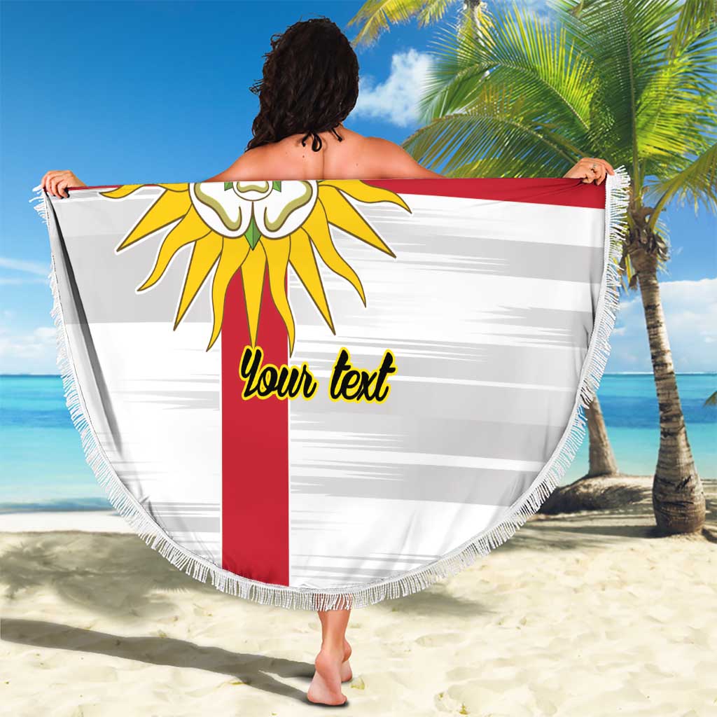 Yorkshire Heritage Personalized Beach Blanket West Yorkshire White Rose - Wonder Print Shop
