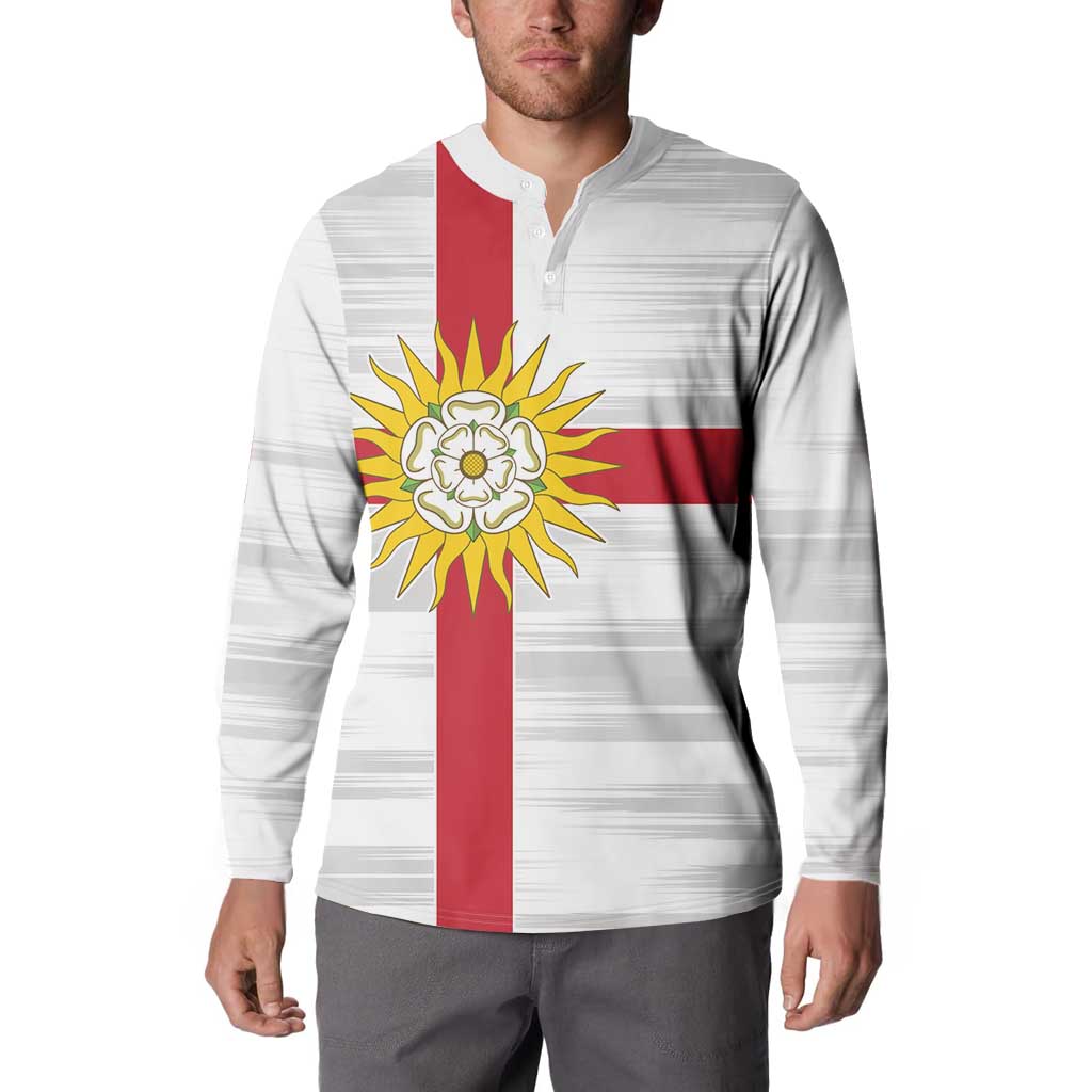 Yorkshire Heritage Personalized Button Sweatshirt West Yorkshire White Rose - Wonder Print Shop