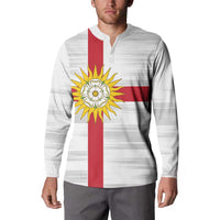 Yorkshire Heritage Personalized Button Sweatshirt West Yorkshire White Rose - Wonder Print Shop