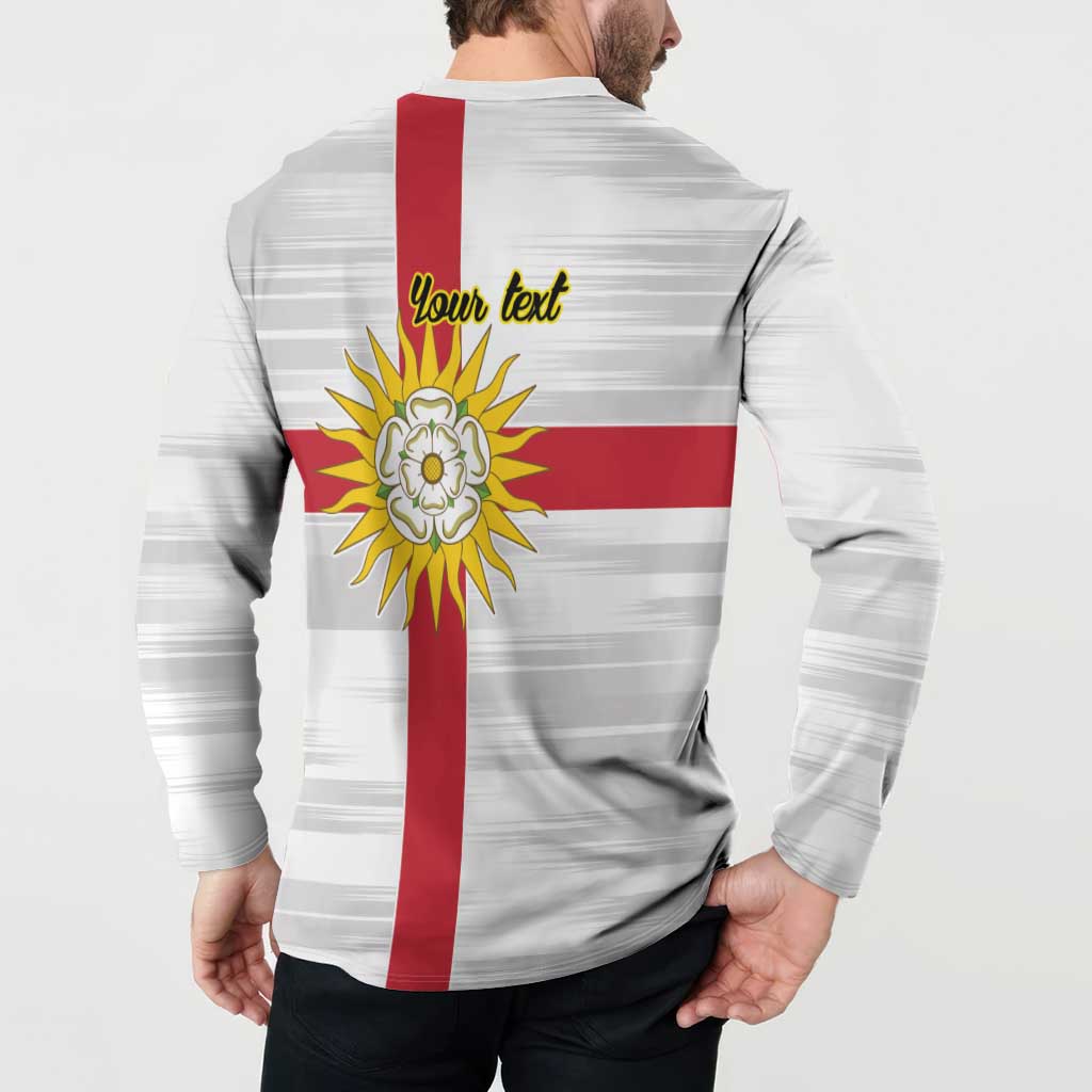 Yorkshire Heritage Personalized Button Sweatshirt West Yorkshire White Rose - Wonder Print Shop