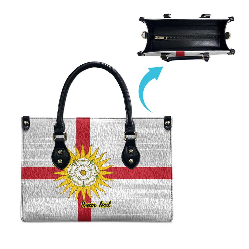 Yorkshire Heritage Personalized Leather Bag West Yorkshire White Rose - Wonder Print Shop
