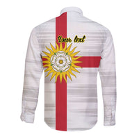Yorkshire Heritage Personalized Long Sleeve Button Shirt West Yorkshire White Rose - Wonder Print Shop