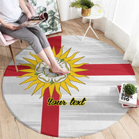 Yorkshire Heritage Personalized Round Carpet West Yorkshire White Rose - Wonder Print Shop