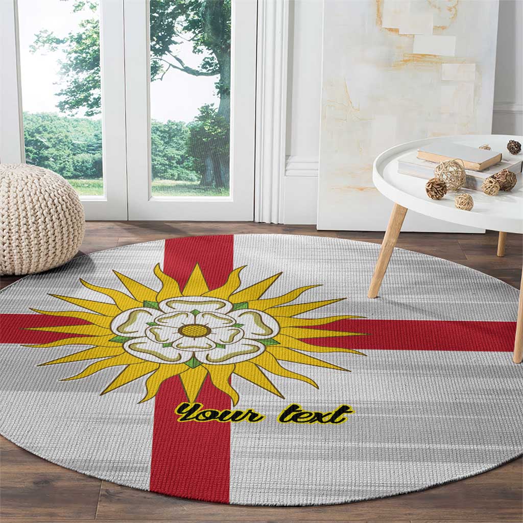 Yorkshire Heritage Personalized Round Carpet West Yorkshire White Rose - Wonder Print Shop