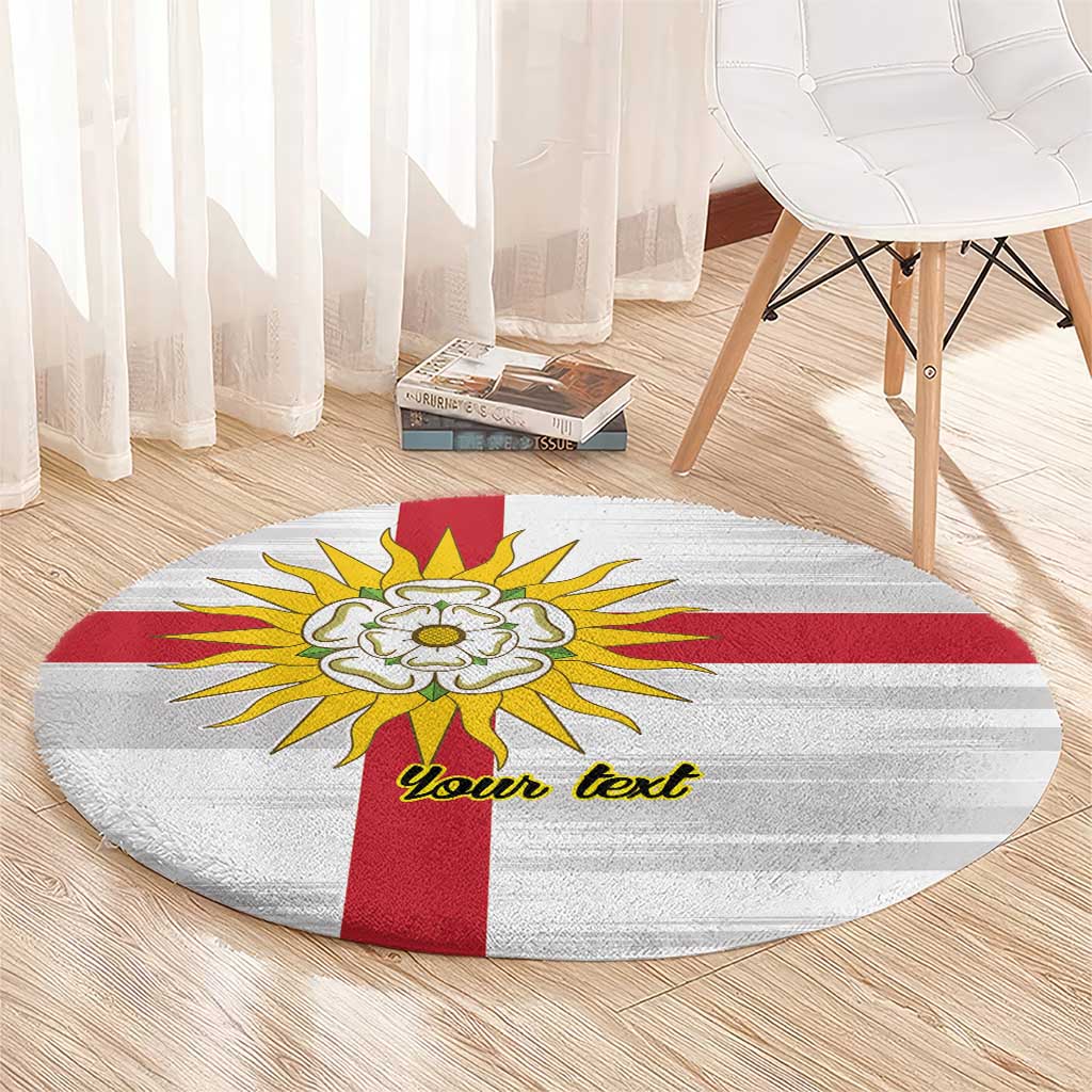 Yorkshire Heritage Personalized Round Carpet West Yorkshire White Rose - Wonder Print Shop