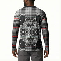 Charcoal Black Hearts Crown Traditional Geometry Button Sweatshirt Seanamarena Basotho Blanket Inspired