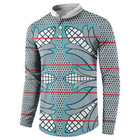 Cobalt Blue Khotso Mojalefa Poone Button Sweatshirt Basotho Khotso Blanket Inspired
