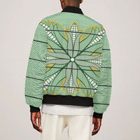 Emerald Green Khotso Mojalefa Poone Bomber Jacket Basotho Khotso Blanket Inspired