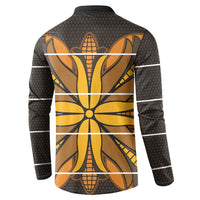 Old Gold Khotso Mojalefa Poone Button Sweatshirt Basotho Khotso Blanket Inspired