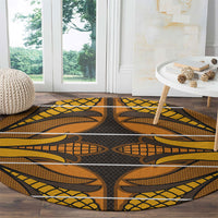 Old Gold Khotso Mojalefa Poone Round Carpet Basotho Khotso Blanket Inspired