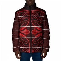 Scarlet Red Khotso Mojalefa Poone Padded Jacket Basotho Khotso Blanket Inspired
