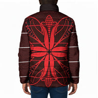 Scarlet Red Khotso Mojalefa Poone Padded Jacket Basotho Khotso Blanket Inspired
