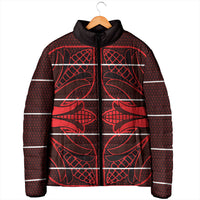 Scarlet Red Khotso Mojalefa Poone Padded Jacket Basotho Khotso Blanket Inspired