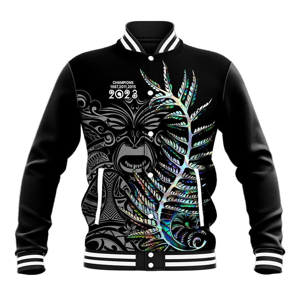 New Zealand Rugby Baseball Jacket NZ Black Fern Champions History With Papua Shell LT9 - Wonder Print Shop