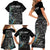 New Zealand Rugby Family Matching Short Sleeve Bodycon Dress and Hawaiian Shirt NZ Black Fern Champions History With Papua Shell - Wonder Print Shop