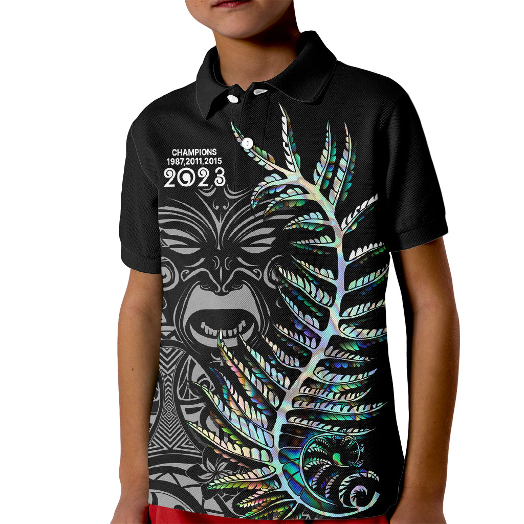 New Zealand Rugby Kid Polo Shirt NZ Black Fern Champions History With Papua Shell - Wonder Print Shop