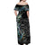 New Zealand Rugby Off Shoulder Maxi Dress NZ Black Fern Champions History With Papua Shell - Wonder Print Shop