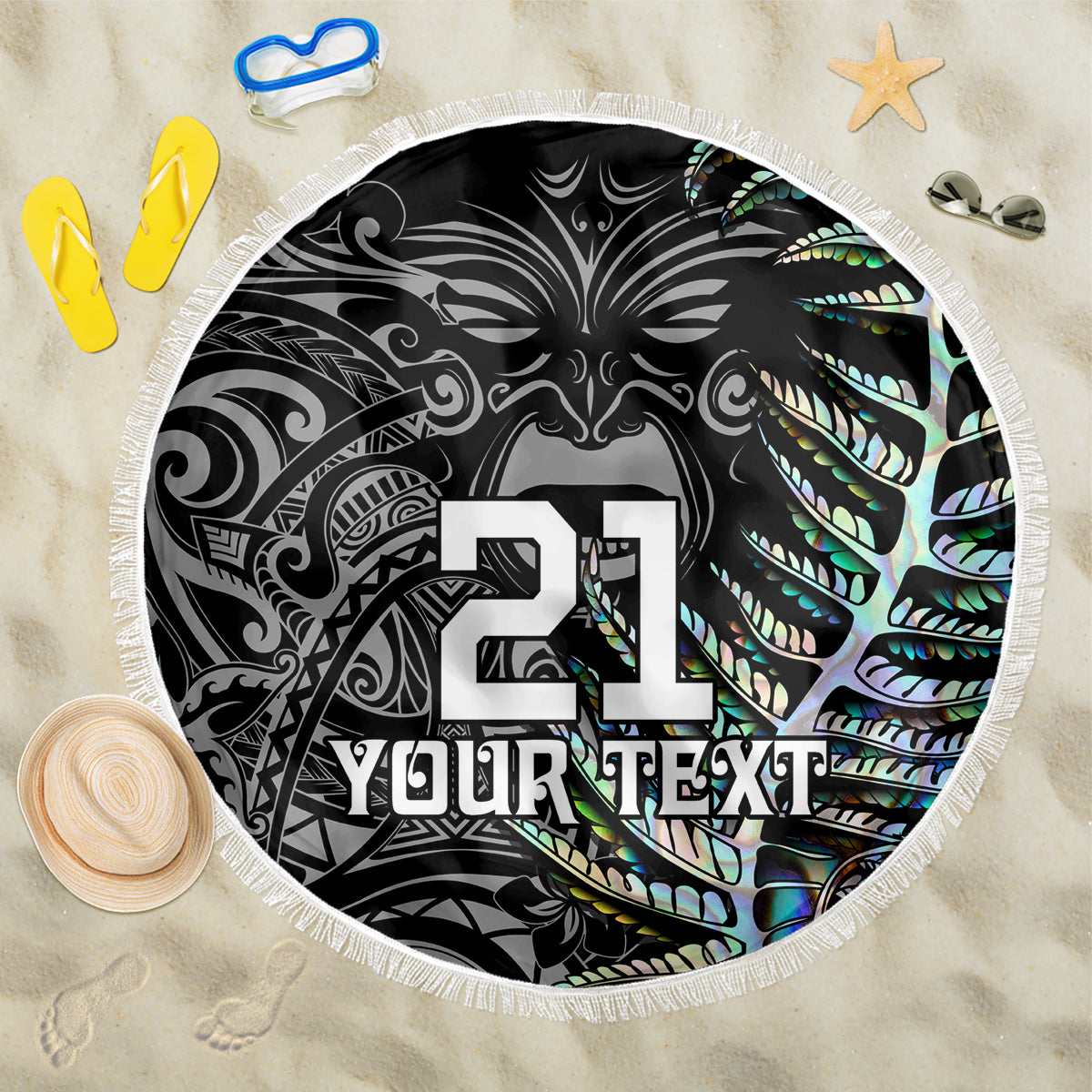 Custom New Zealand Rugby Beach Blanket NZ Black Fern Champions History With Papua Shell LT9 - Wonder Print Shop