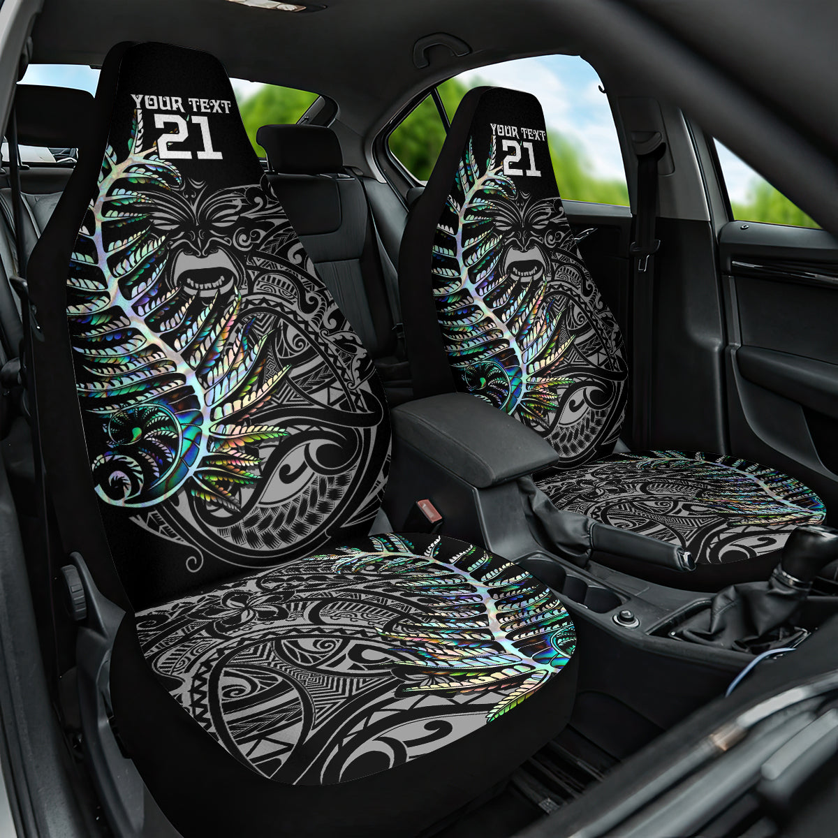 Custom New Zealand Rugby Car Seat Cover NZ Black Fern Champions History With Papua Shell LT9 - Wonder Print Shop