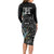 Custom New Zealand Rugby Long Sleeve Bodycon Dress NZ Black Fern Champions History With Papua Shell - Wonder Print Shop