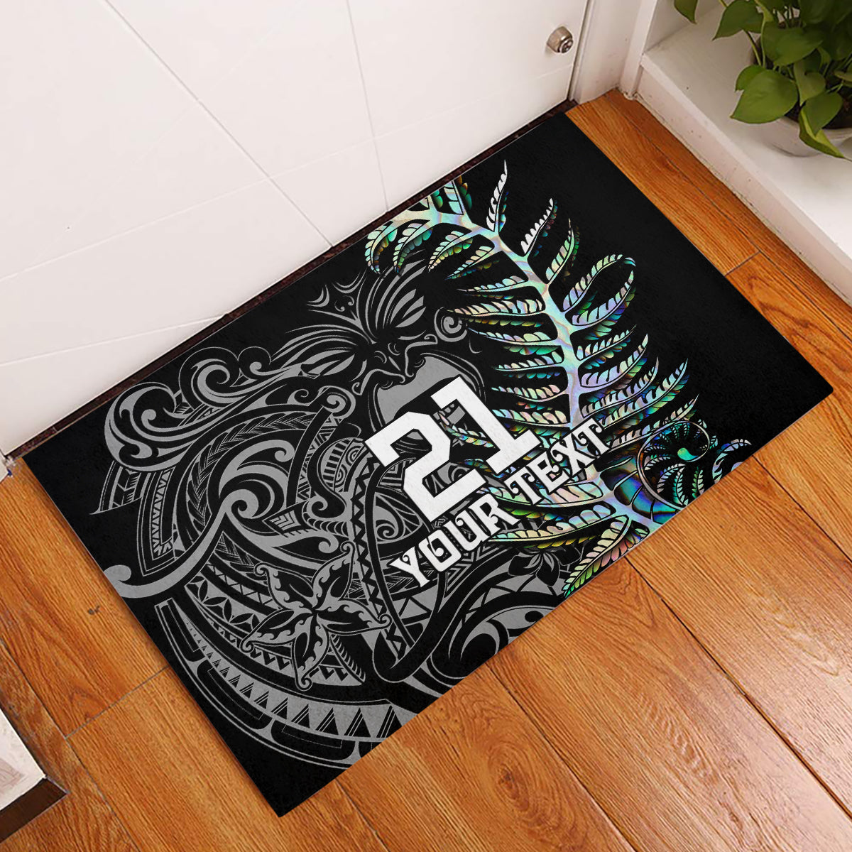 Custom New Zealand Rugby Rubber Doormat NZ Black Fern Champions History With Papua Shell - Wonder Print Shop