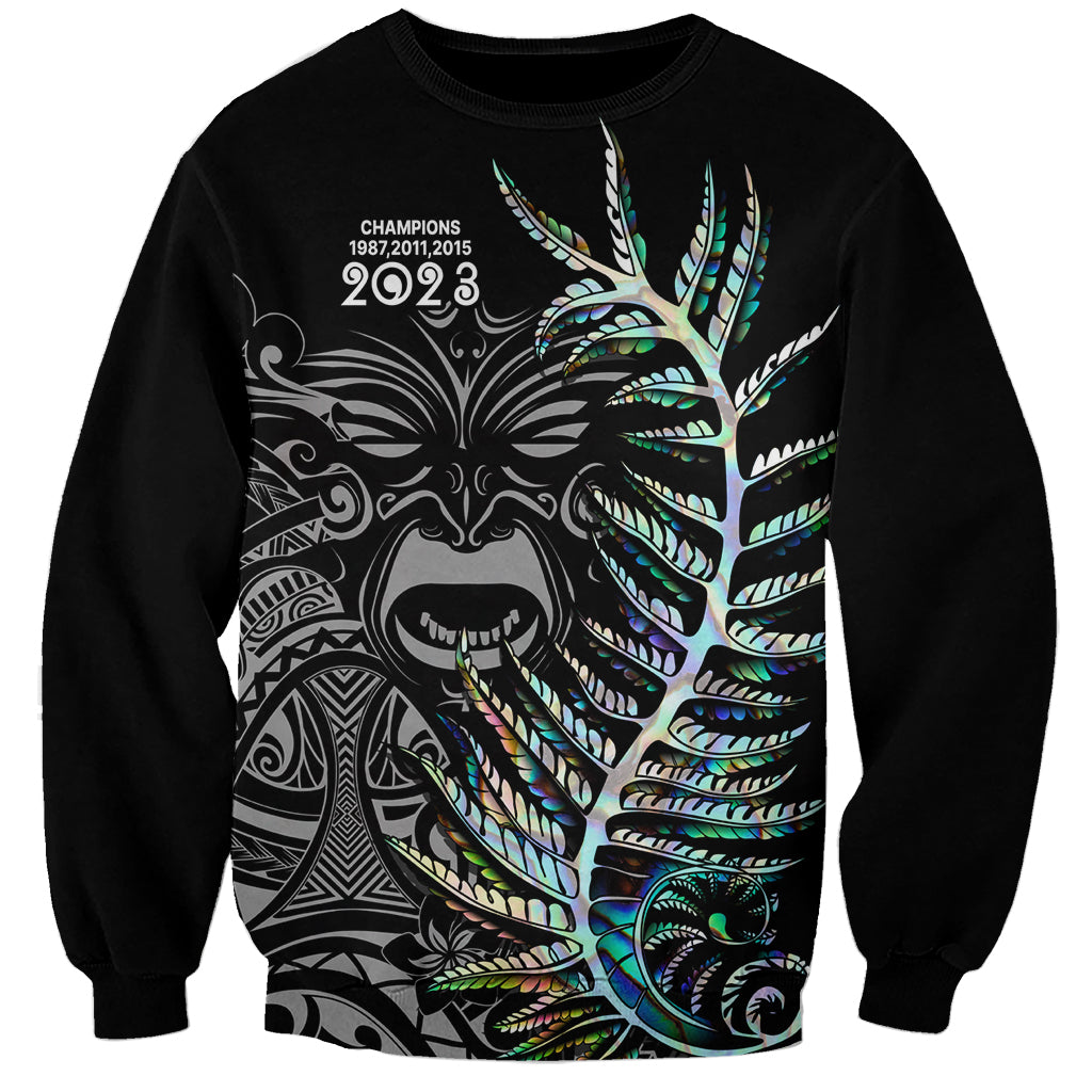 custom-new-zealand-rugby-sweatshirt-nz-black-fern-champions-history-with-papua-shell