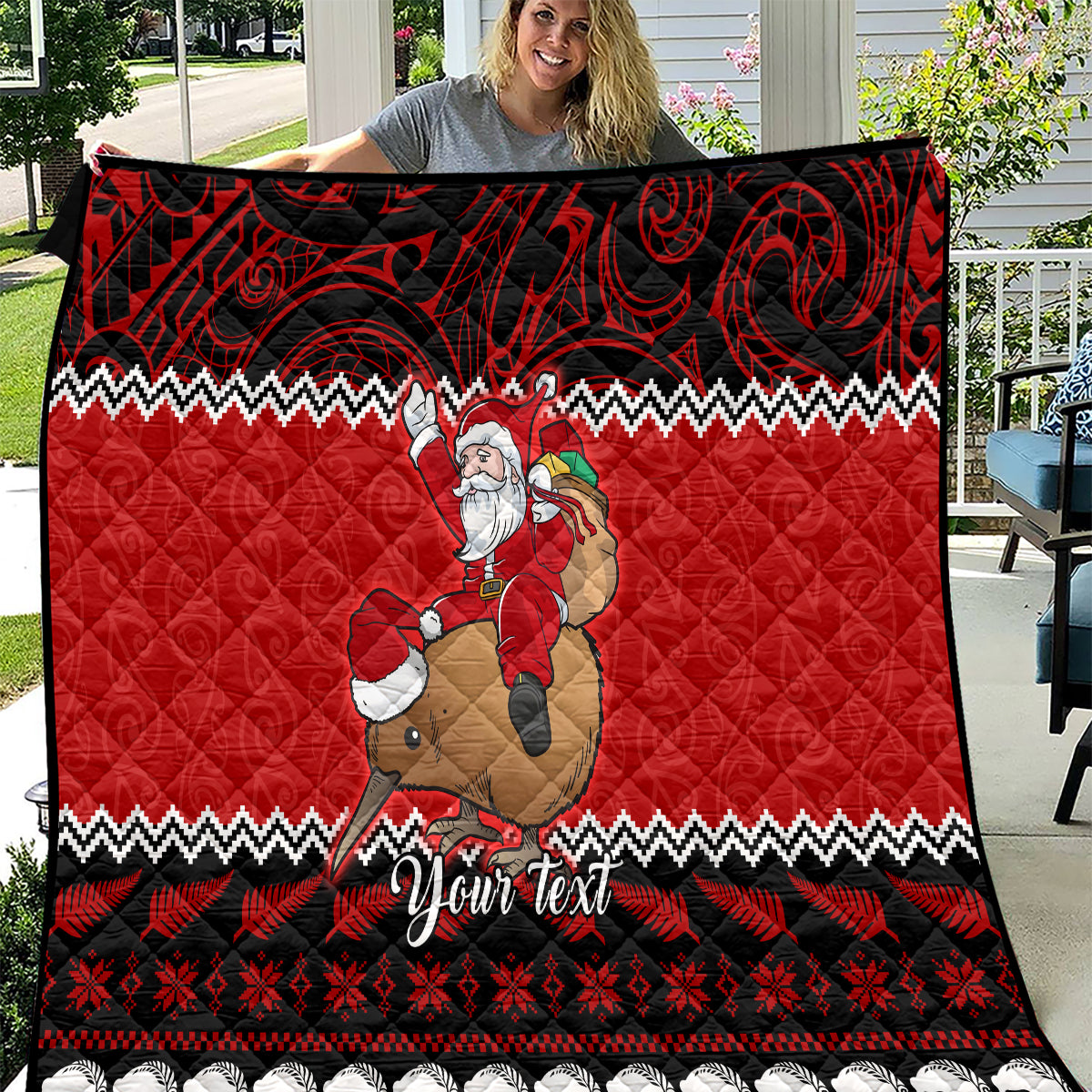 personalised-new-zealand-christmas-quilt-kiwi-santa-claus-maori-meri-kirihimete