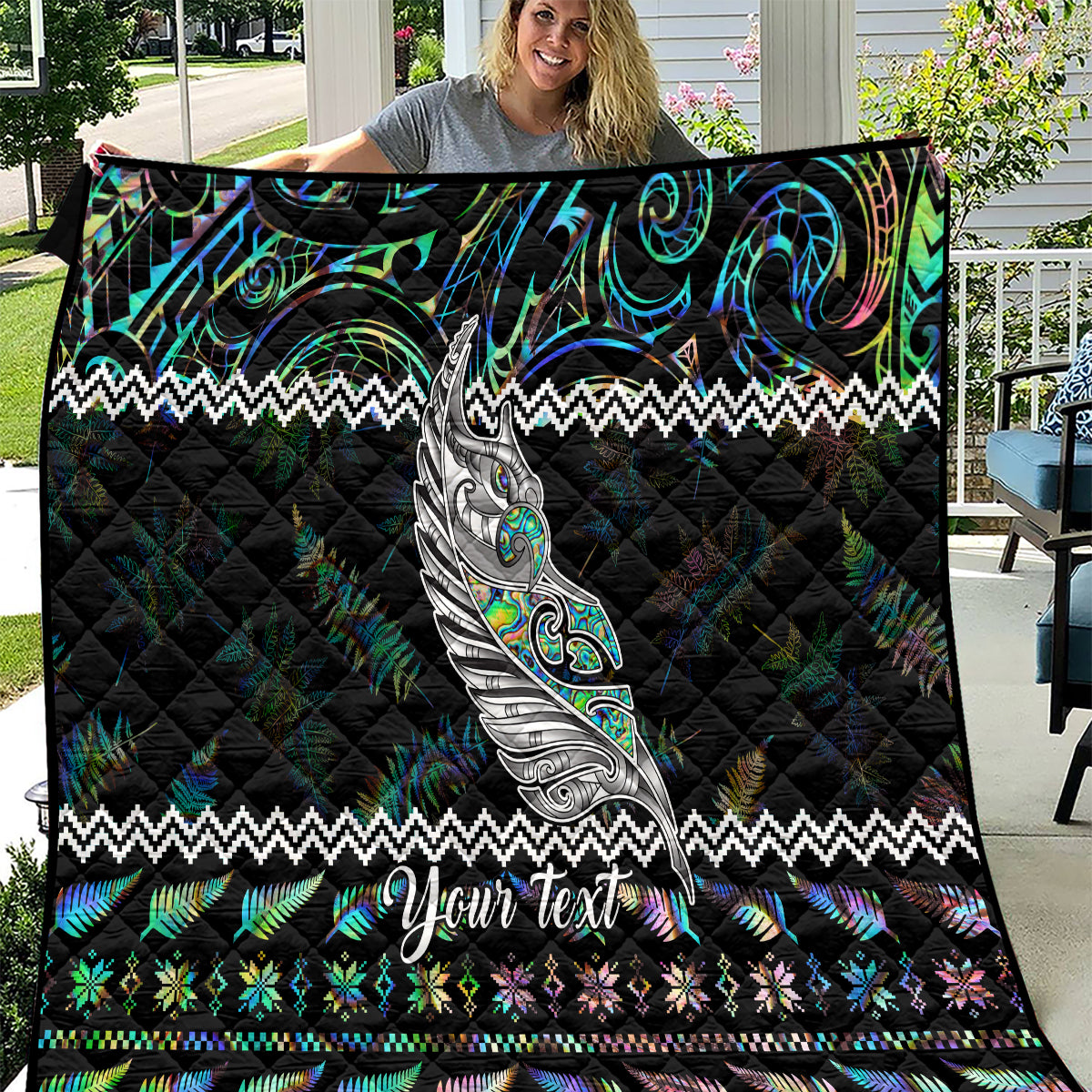 personalised-new-zealand-christmas-quilt-maori-fern-manaia-meri-kirihimete-with-papaua-shell