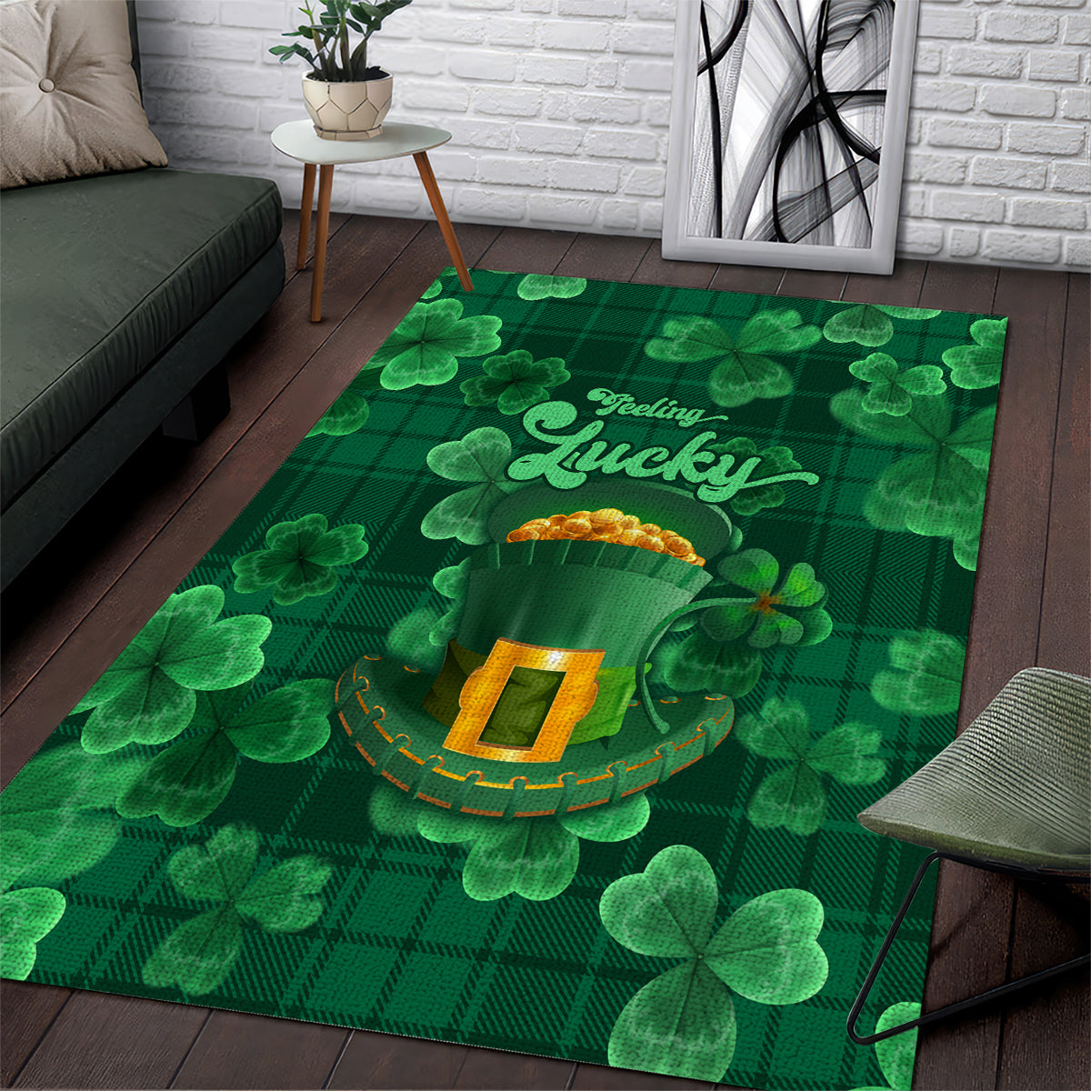 Happy St Patricks Day We Wear Green Suit Area Rug LT9 - Wonder Print Shop