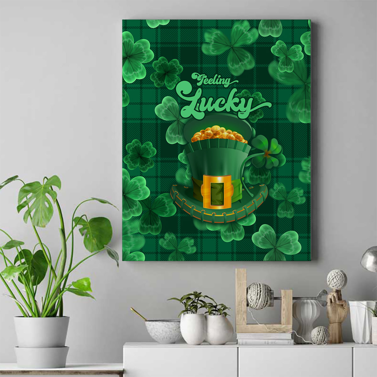 Happy St Patricks Day We Wear Green Suit Canvas Wall Art LT9 - Wonder Print Shop