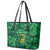 Happy St Patricks Day We Wear Green Suit Leather Tote Bag - Wonder Print Shop