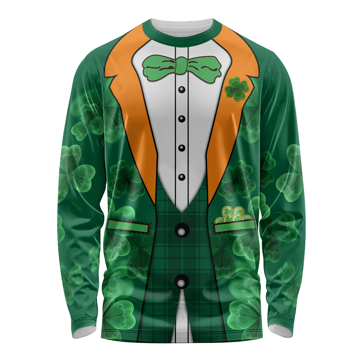 Happy St Patricks Day We Wear Green Suit Long Sleeve Shirt - Wonder Print Shop