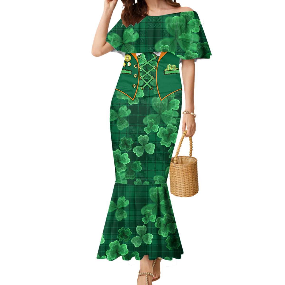 Happy St Patricks Day We Wear Green Suit Mermaid Dress - Wonder Print Shop