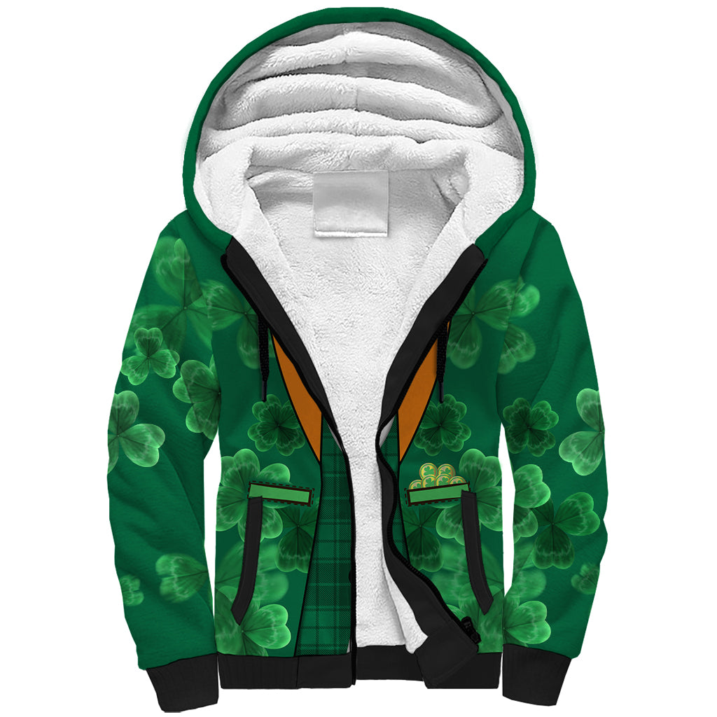 Happy St Patricks Day We Wear Green Suit Sherpa Hoodie - Wonder Print Shop