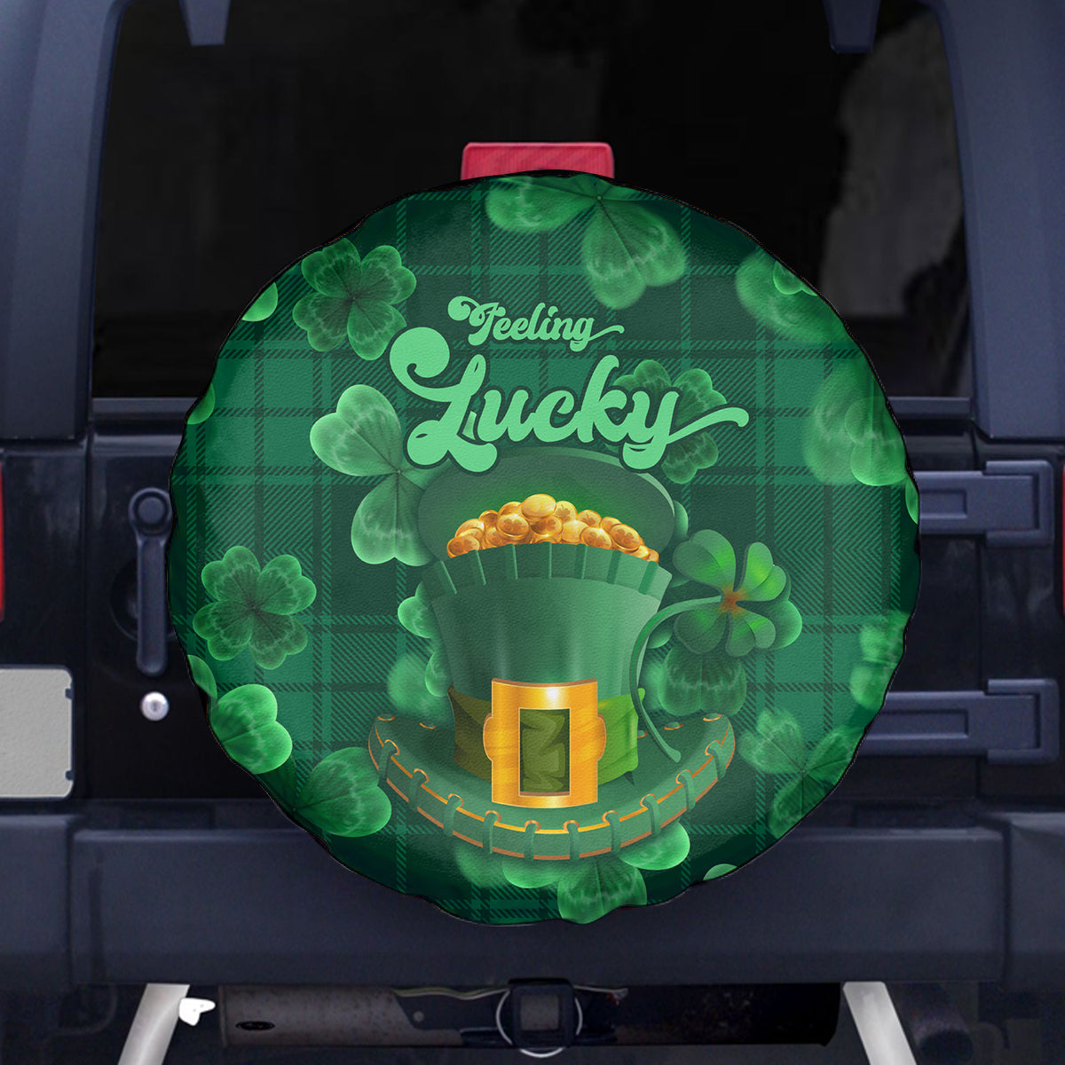 Happy St Patricks Day We Wear Green Suit Spare Tire Cover - Wonder Print Shop