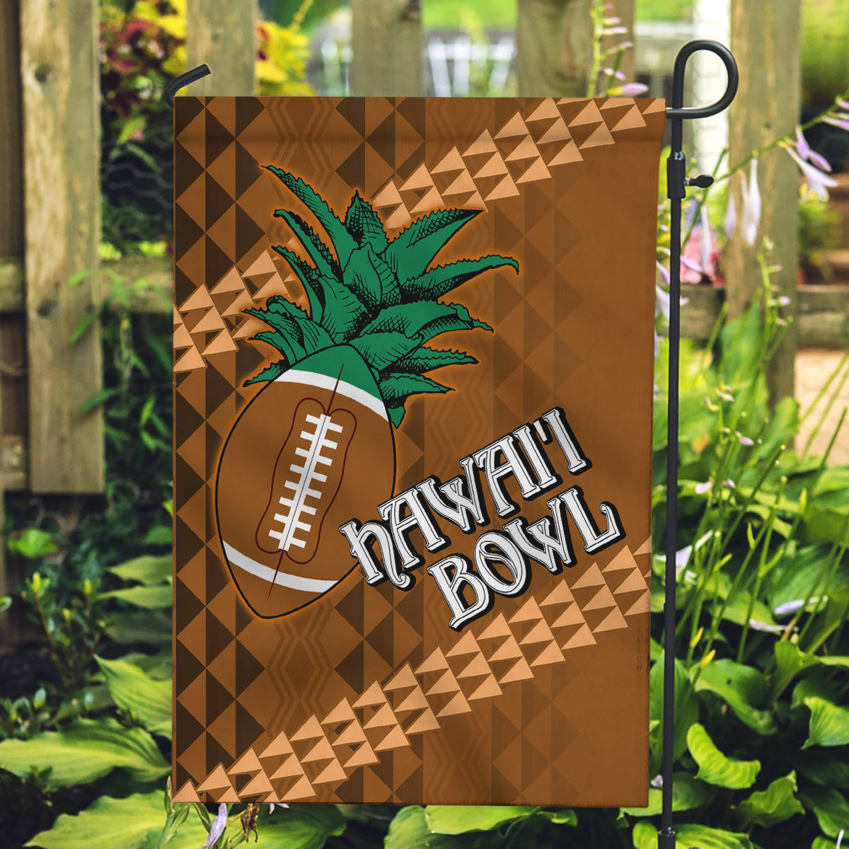 Custom Hawaii Honolulu Bowl Garden Flag With Kakau Tribal Pattern - Wonder Print Shop