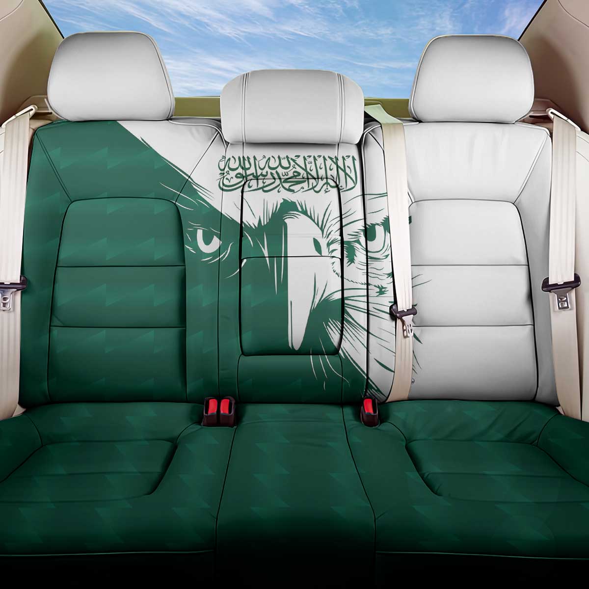 Saudi Arabia Falcon Back Car Seat Cover Simple Saudi Pattern LT9 - Wonder Print Shop