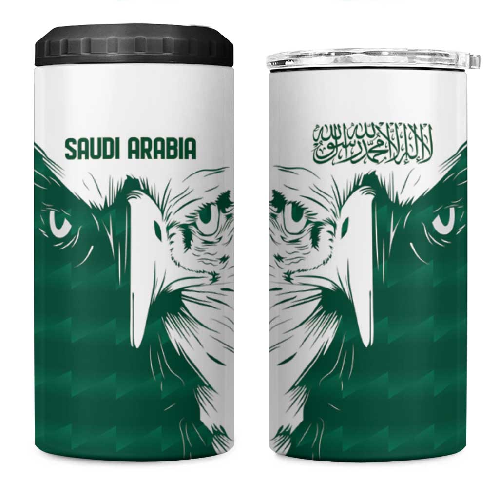 Saudi Arabia Falcon 4 in 1 Can Cooler Tumbler Simple Saudi Pattern LT9 - Wonder Print Shop