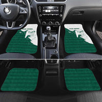 Green Saudi Arabia falcon car floor mats set of 4 pieces with simple pattern