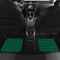 Green Saudi Arabia falcon car floor mats for rear seats, two-piece set with white border