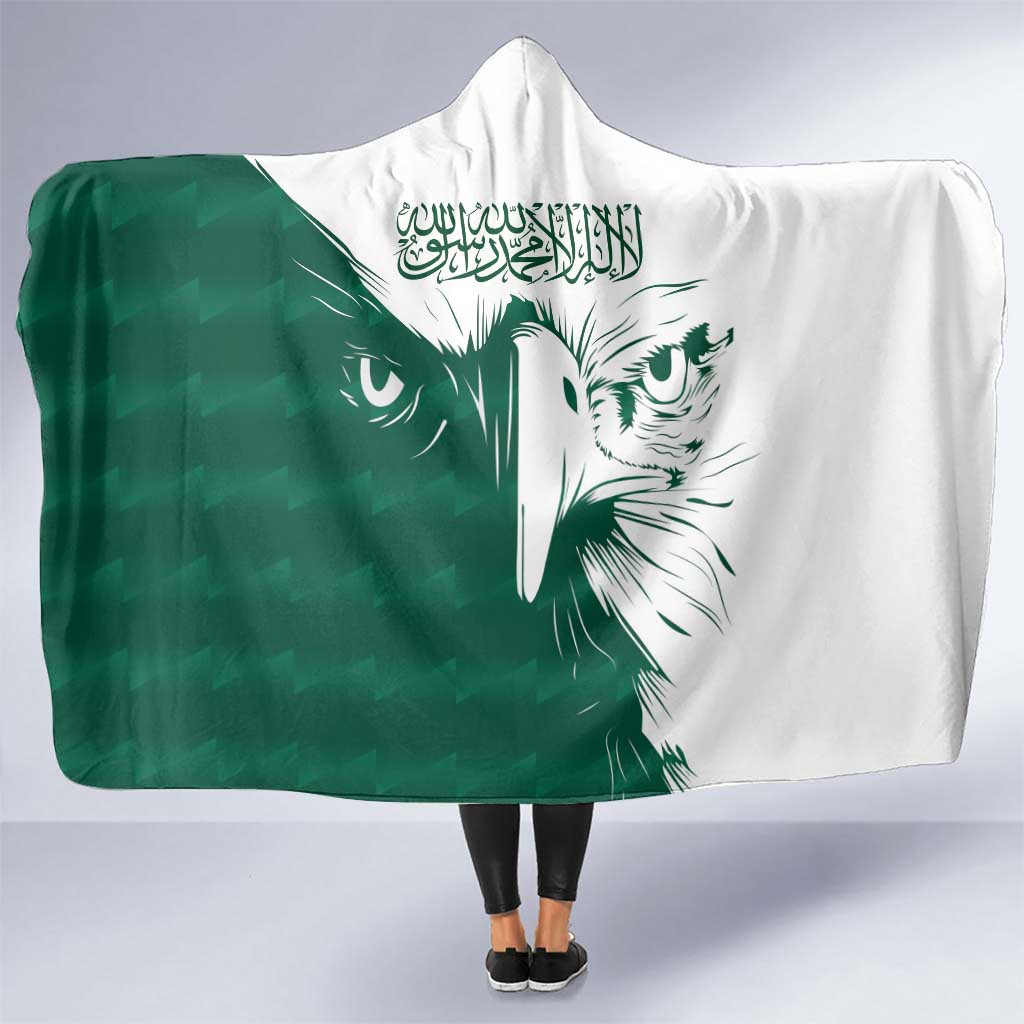 Saudi Arabia Falcon Hooded Blanket Simple Saudi Pattern LT9