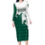 Saudi Arabia Falcon Long Sleeve Bodycon Dress Simple Saudi Pattern - Wonder Print Shop