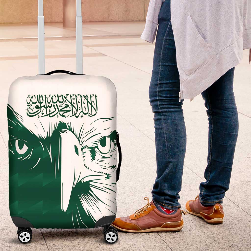 Saudi Arabia Falcon Luggage Cover Simple Saudi Pattern - Wonder Print Shop