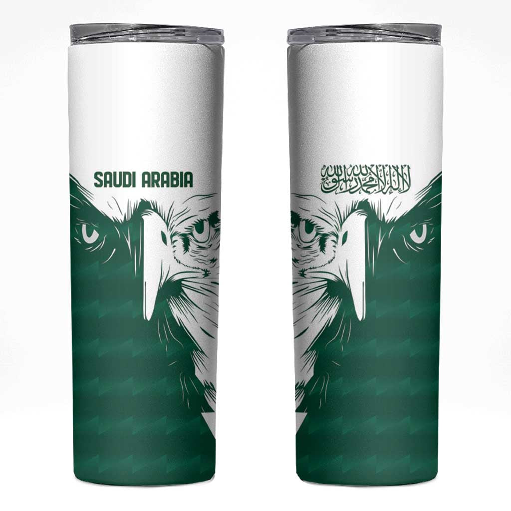 Saudi Arabia Falcon Skinny Tumbler Simple Saudi Pattern - Wonder Print Shop