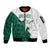 Saudi Arabia Falcon Sleeve Zip Bomber Jacket Simple Saudi Pattern - Wonder Print Shop