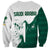 Saudi Arabia Falcon Sweatshirt Simple Saudi Pattern - Wonder Print Shop