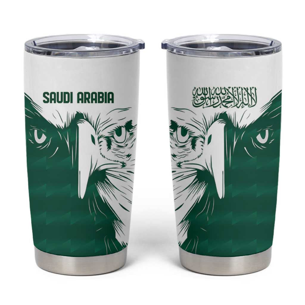 Saudi Arabia Falcon Tumbler Cup Simple Saudi Pattern - Wonder Print Shop