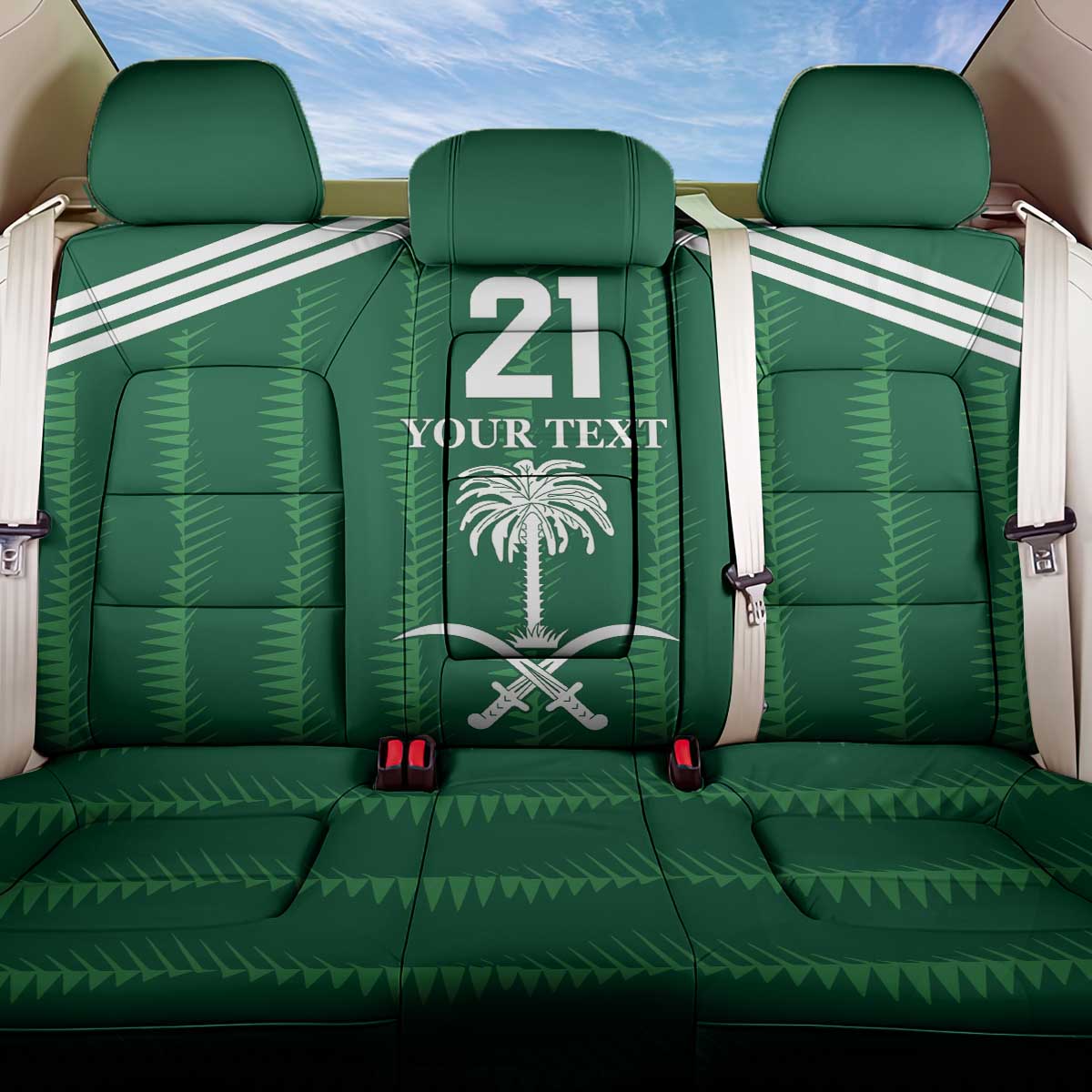 Custom Saudi Arabia Football Back Car Seat Cover Green Al -Arabiyyah Concept 23-2024 LT9 - Wonder Print Shop