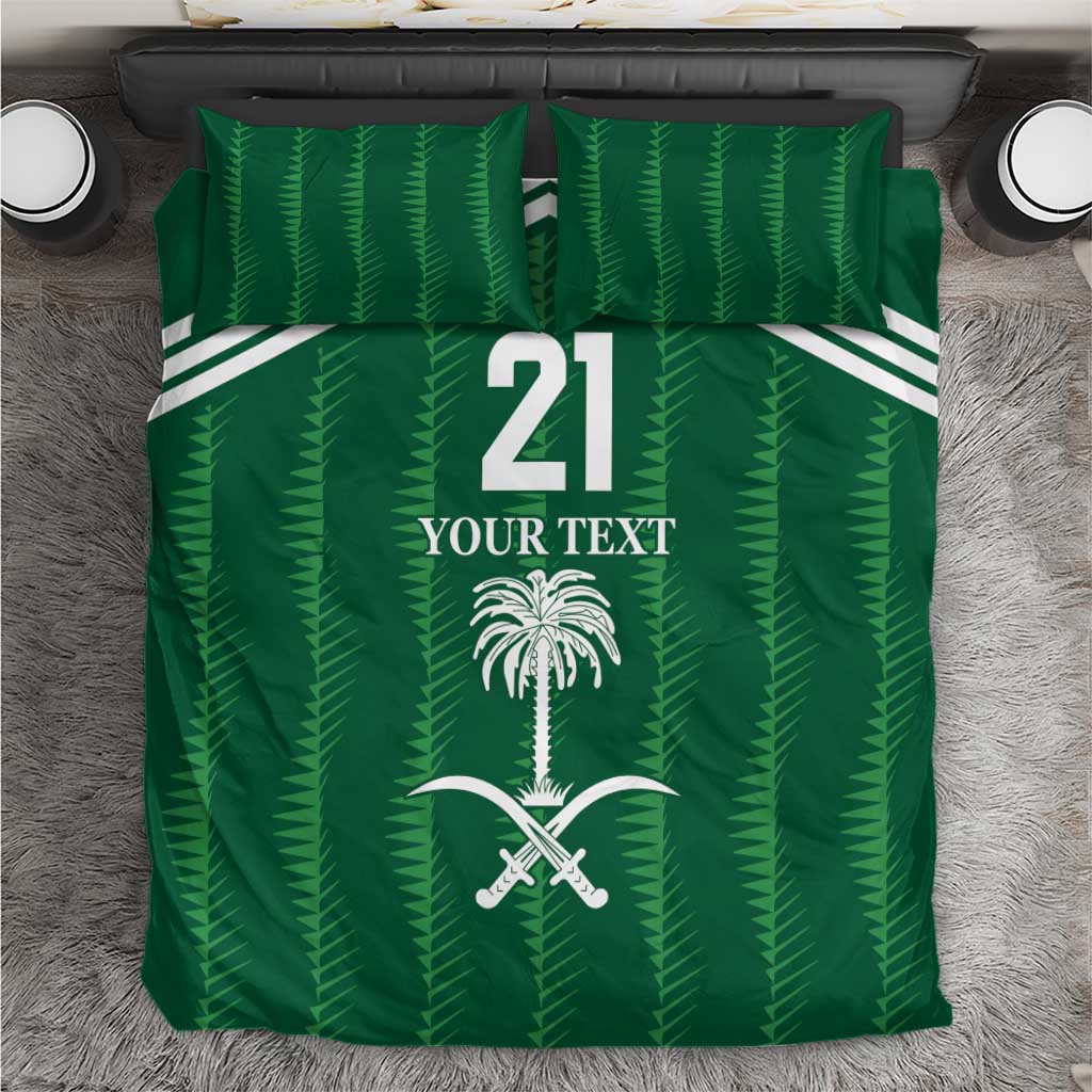 Custom Saudi Arabia Football Bedding Set Green Al -Arabiyyah Concept 23-2024 LT9 - Wonder Print Shop