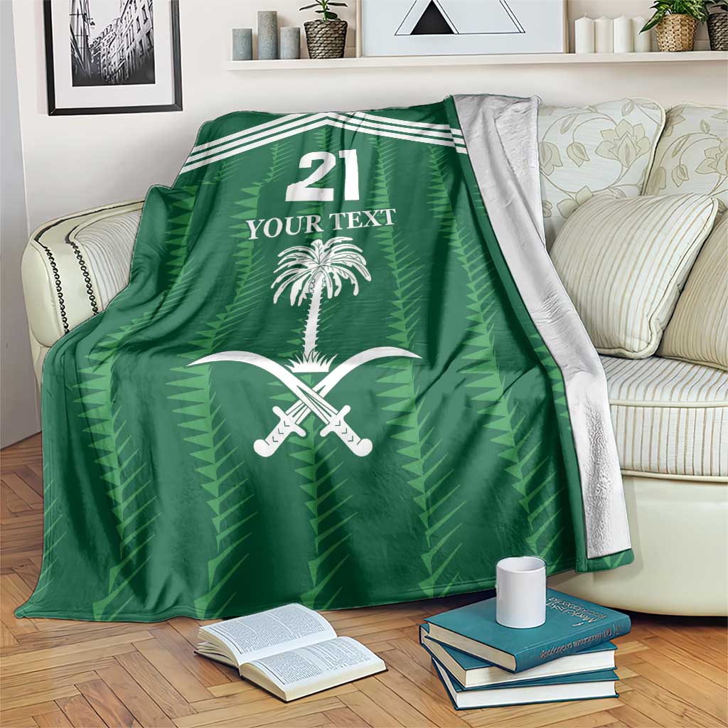 Custom Saudi Arabia Football Blanket Green Al -Arabiyyah Concept 23-2024 LT9